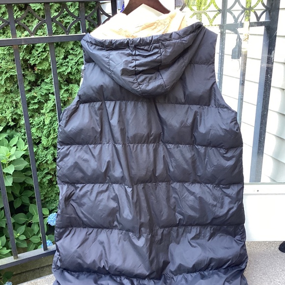 🛑SOLD!!!🛑BNNT Long quilted hooded vest. 2XL black/tan - Picture 3 of 5